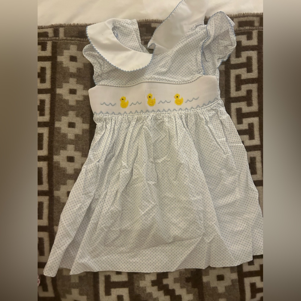 Stitchy Fish Duck Smocked Dress 3T